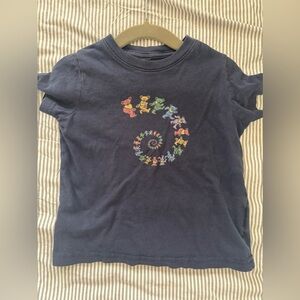 Navy Kids Shirt with Colorful Spiral Design